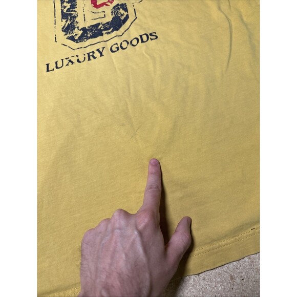 Coogi Australia C69 Luxury Goods T-shirt Mens L Yellow Distressed - Picture 5 of 9
